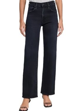 MOTHER Size 28 Dark Wash The Mid-Rise Rambler Zip Ankle Jeans Wide Straight Leg